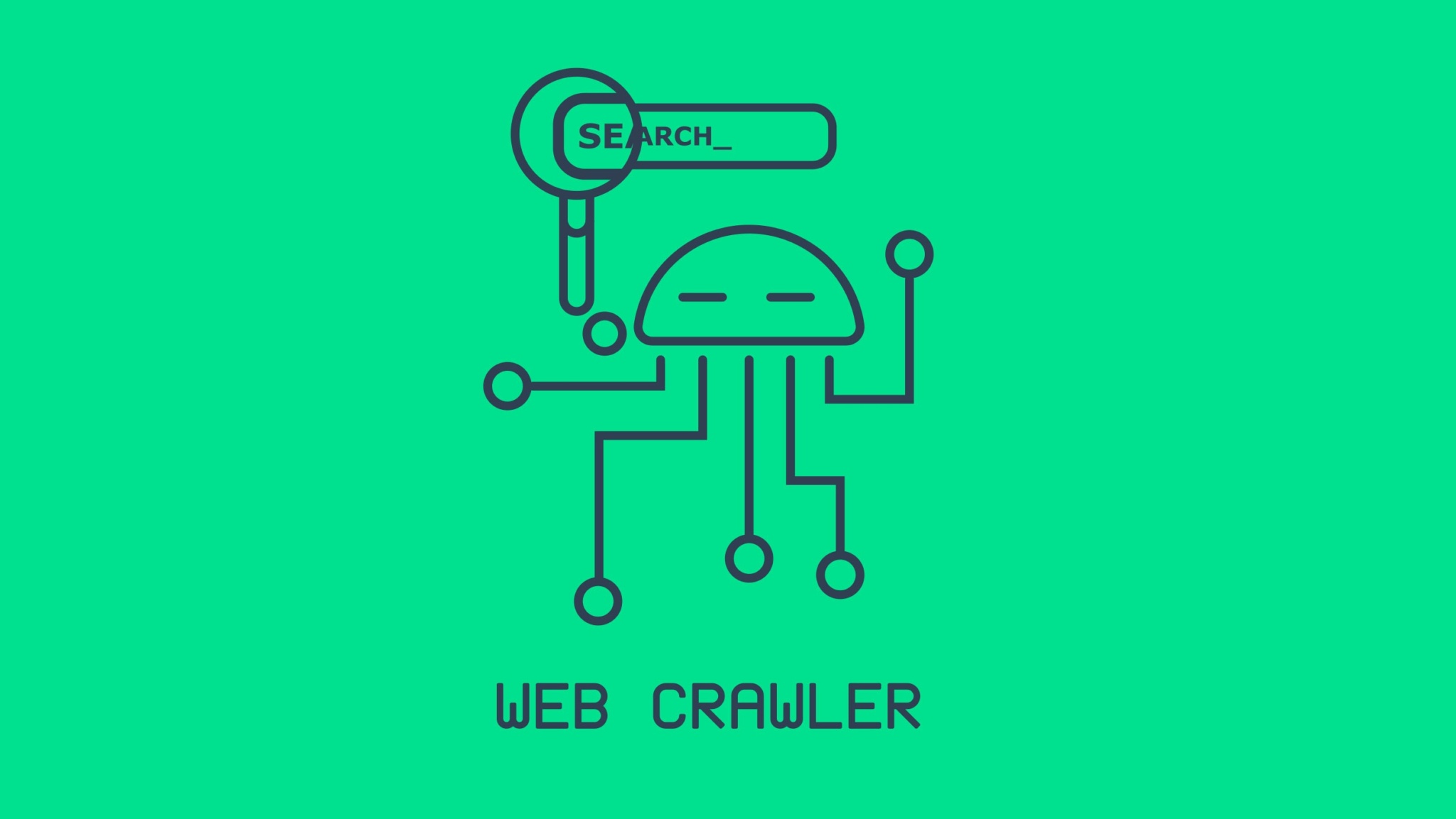 Illustration of a webcrawler from Google crawling through the website after a relaunch